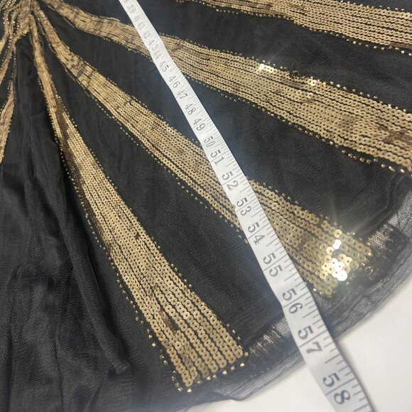 Fundaisy 1920 Long Gown Sequin Maxi Dress Black Gold Costume Size Small - Picture 10 of 12
